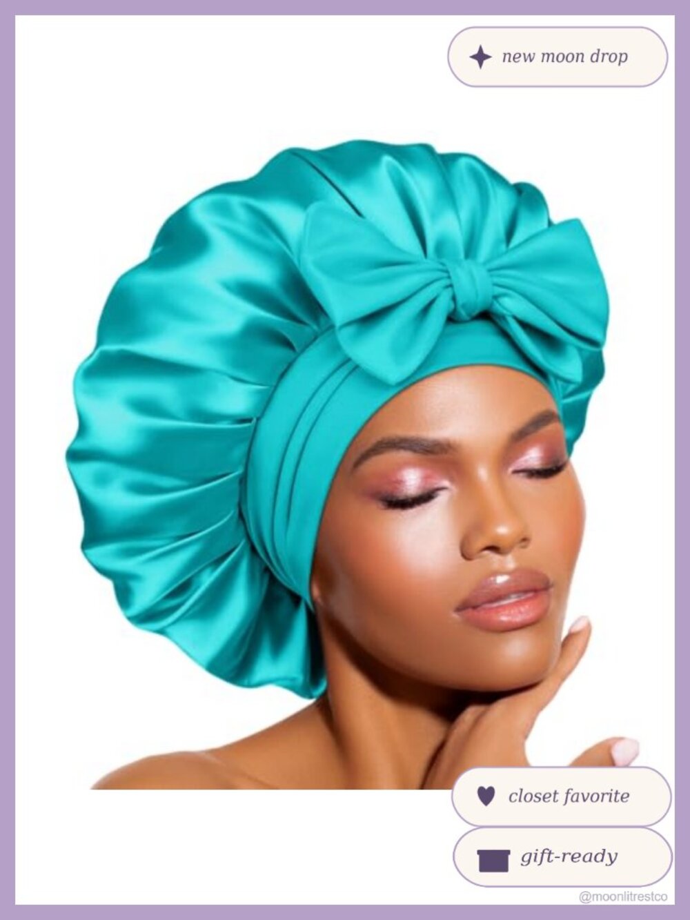 Double Layer Silk Satin Lined Bonnet Night Cap for Curly Hair with Tie Band